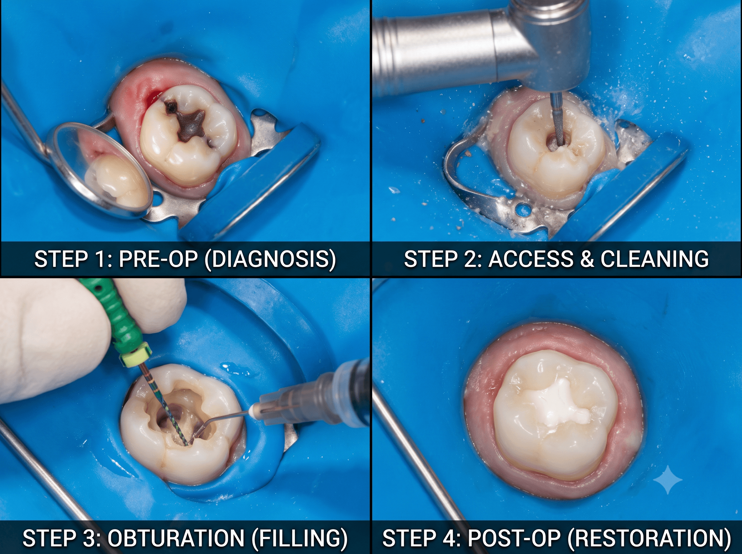 Root canal treatment diagnosis steps